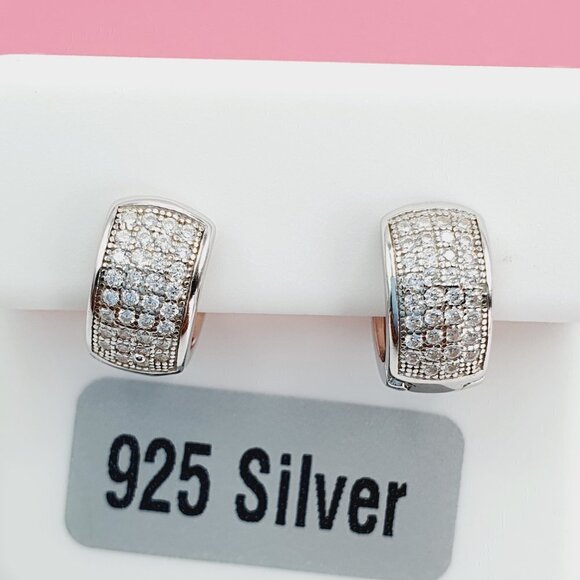 "925 Sterling Silver Cubic Zirconia Earrings, U19254662 - Picture 3 of 8